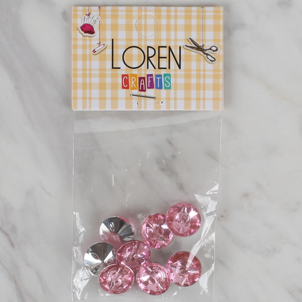 Loren Crafts pembe 8'li düğme - 201
